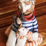 Матрос и кот. Шамот, фаянс, глина, смальта.. Матрос и кот. Шамот, фаянс, глина, смальта..