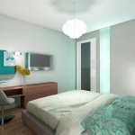 3-х квартира. В стиле «Город». Спальня.