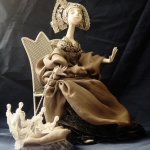 Портретная кукла - Недотрога. Цернит, текстиль. Высота 300 мм.