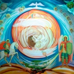 «Мироздание»,  холст, акрил, гуашь. Размер — 1, 60 x1,40.