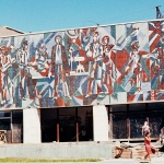 Мозаика на стене завода. Казахстан.
