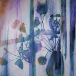 За занавеской. Бумага, акрил.